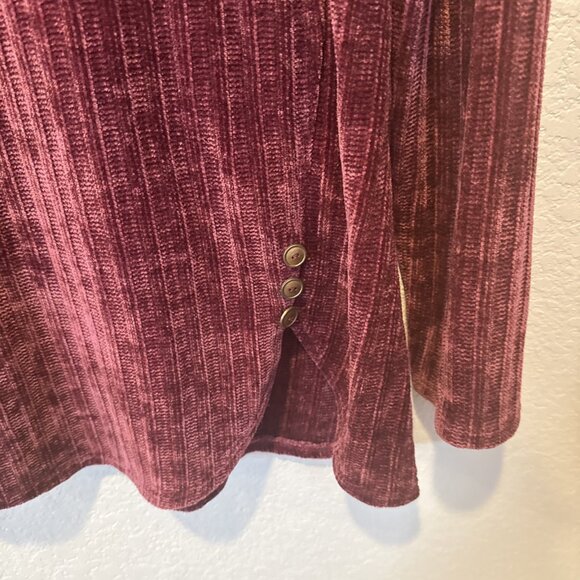 Pink Tunic Knit Sweater Size Medium Ribbed Buttons Stitch And Knot Holiday - Picture 4 of 10